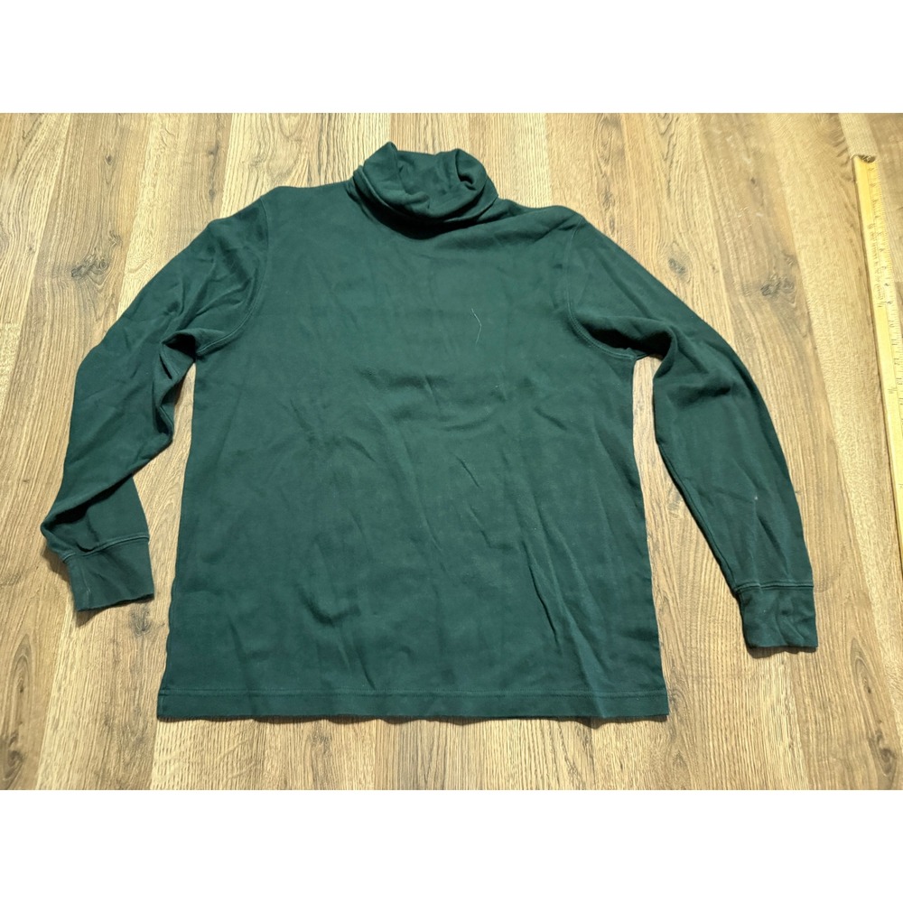 Croft & Barrow Shirt Men Size M Green Long Sleeve Shirt Cotton Turtleneck